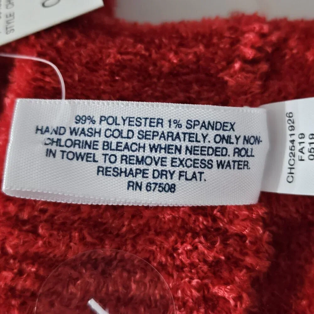 2/$20 Charter Club Solid Red Chenille Gloves Soft Winter Accessories NWT